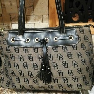 Black Dooney & Bourke leather tassel handbag